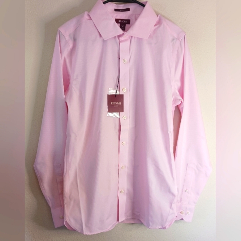 NWT Red House Non-Iron Pinpoint Oxford X-Small Pink